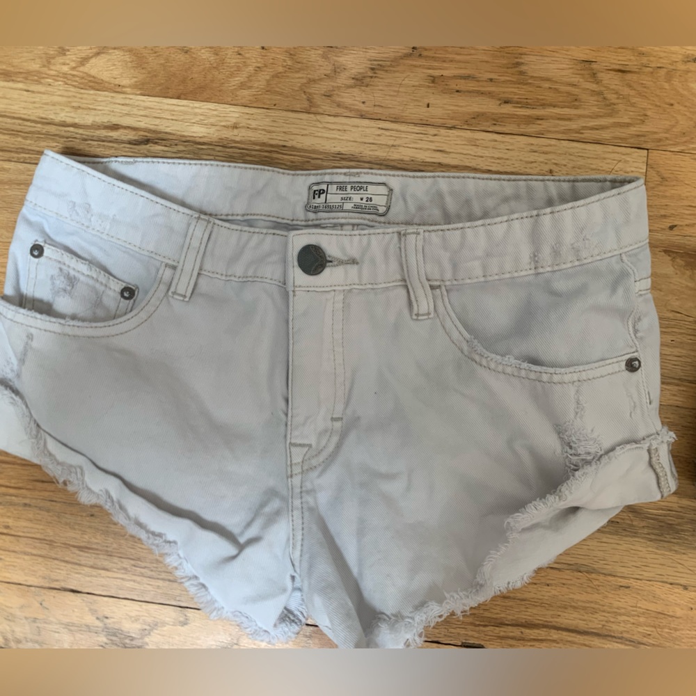 Free People White Denim Shorts